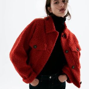 Red Sherpa jacket